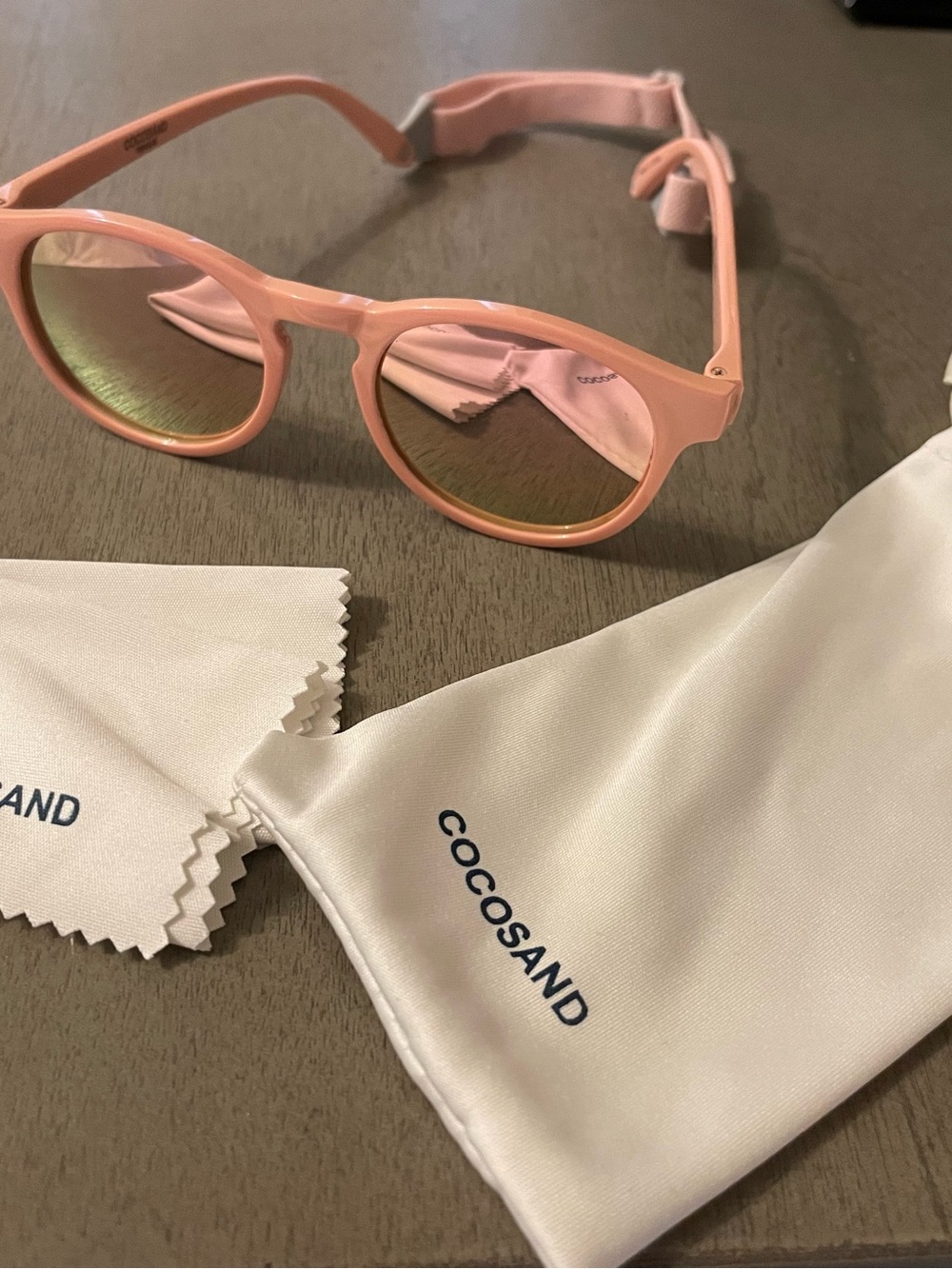 Kids Pink Sunglasses with Adjustable Strap